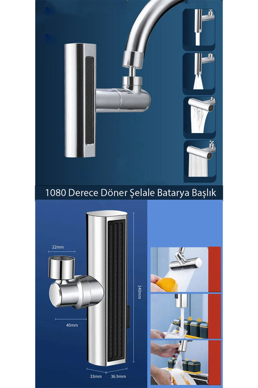 4 Yönlü Şelale Musluk Başlığı