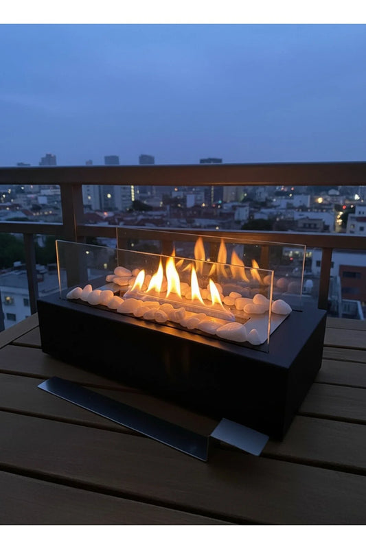 Metal Şömine Sertifikalı Yakıt Ve Dekoratif Taş Hediyeli